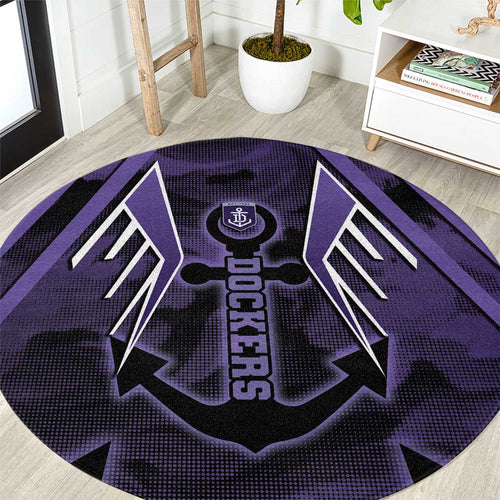 Fremantle Football Round Carpet Dockers Anchor Sporty Style