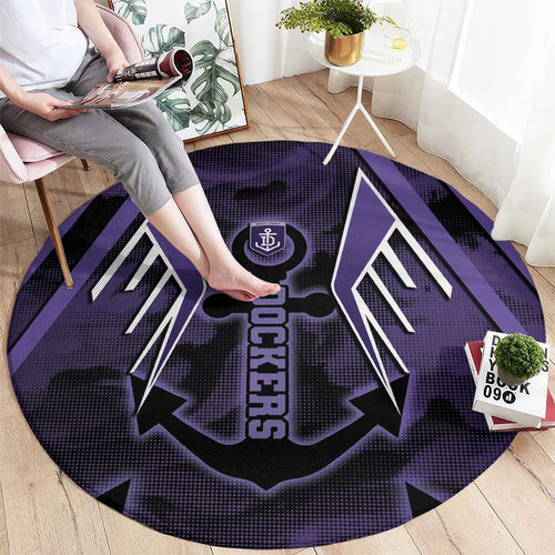 Fremantle Football Round Carpet Dockers Anchor Sporty Style