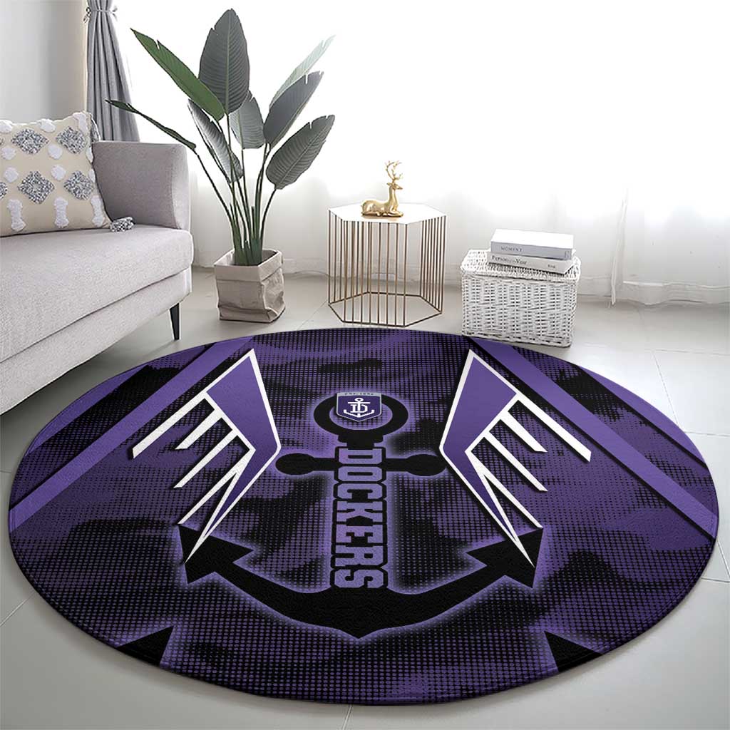 Fremantle Football Round Carpet Dockers Anchor Sporty Style