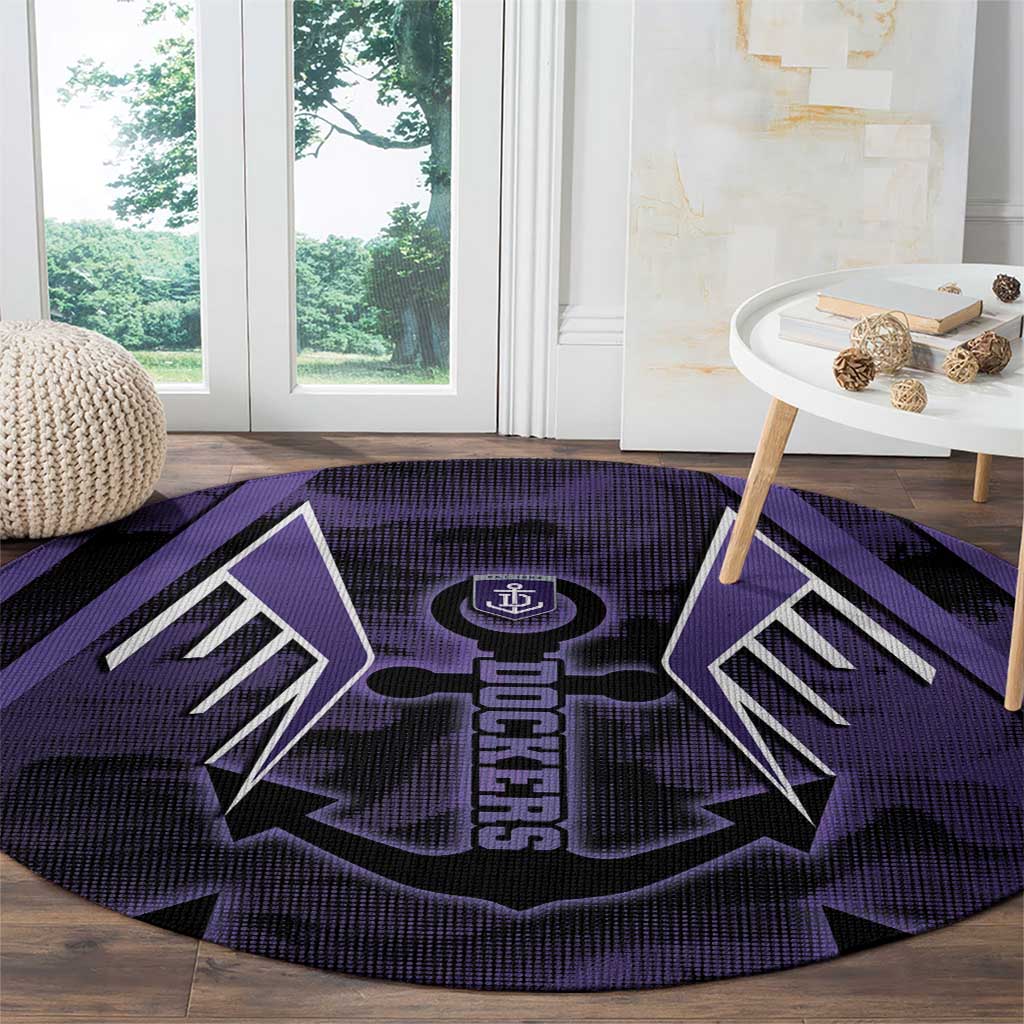 Fremantle Football Round Carpet Dockers Anchor Sporty Style