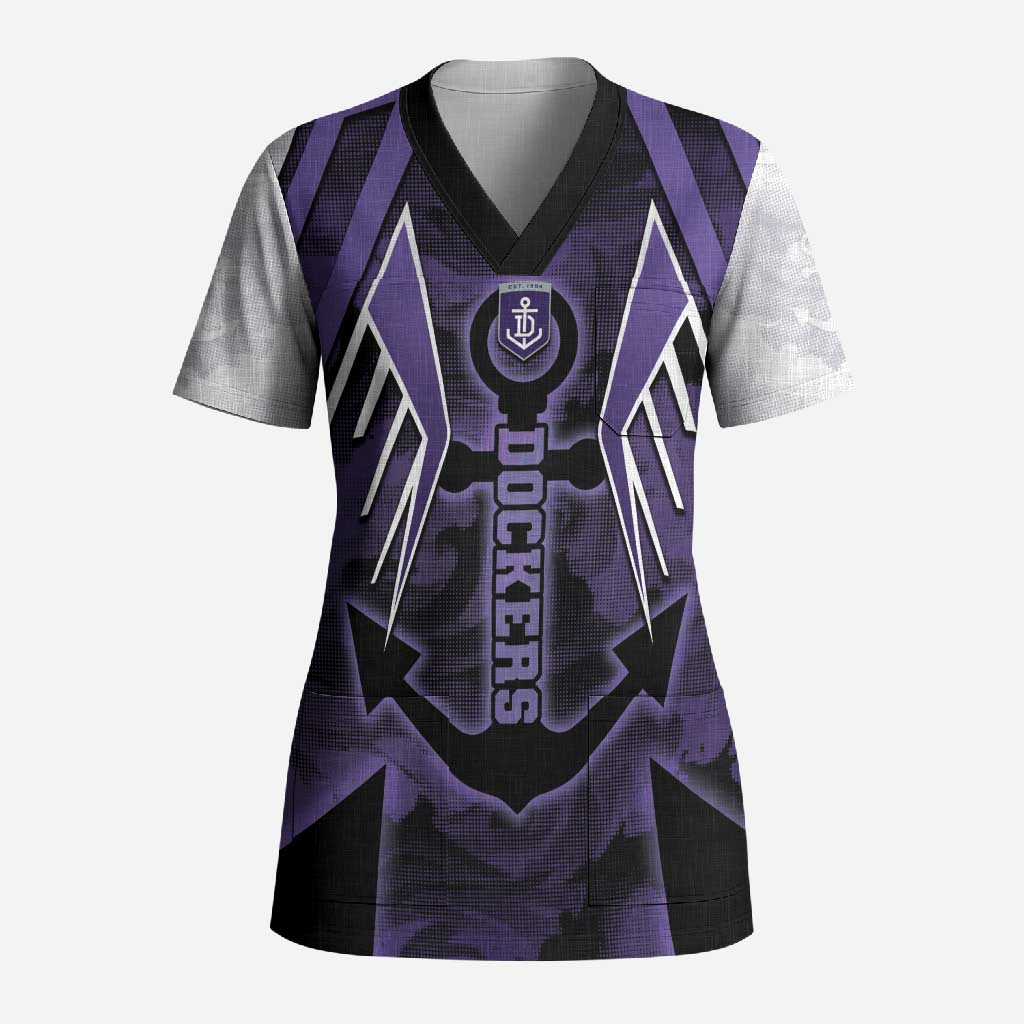 Custom Fremantle Football Scrub Top Dockers Anchor Sporty Style