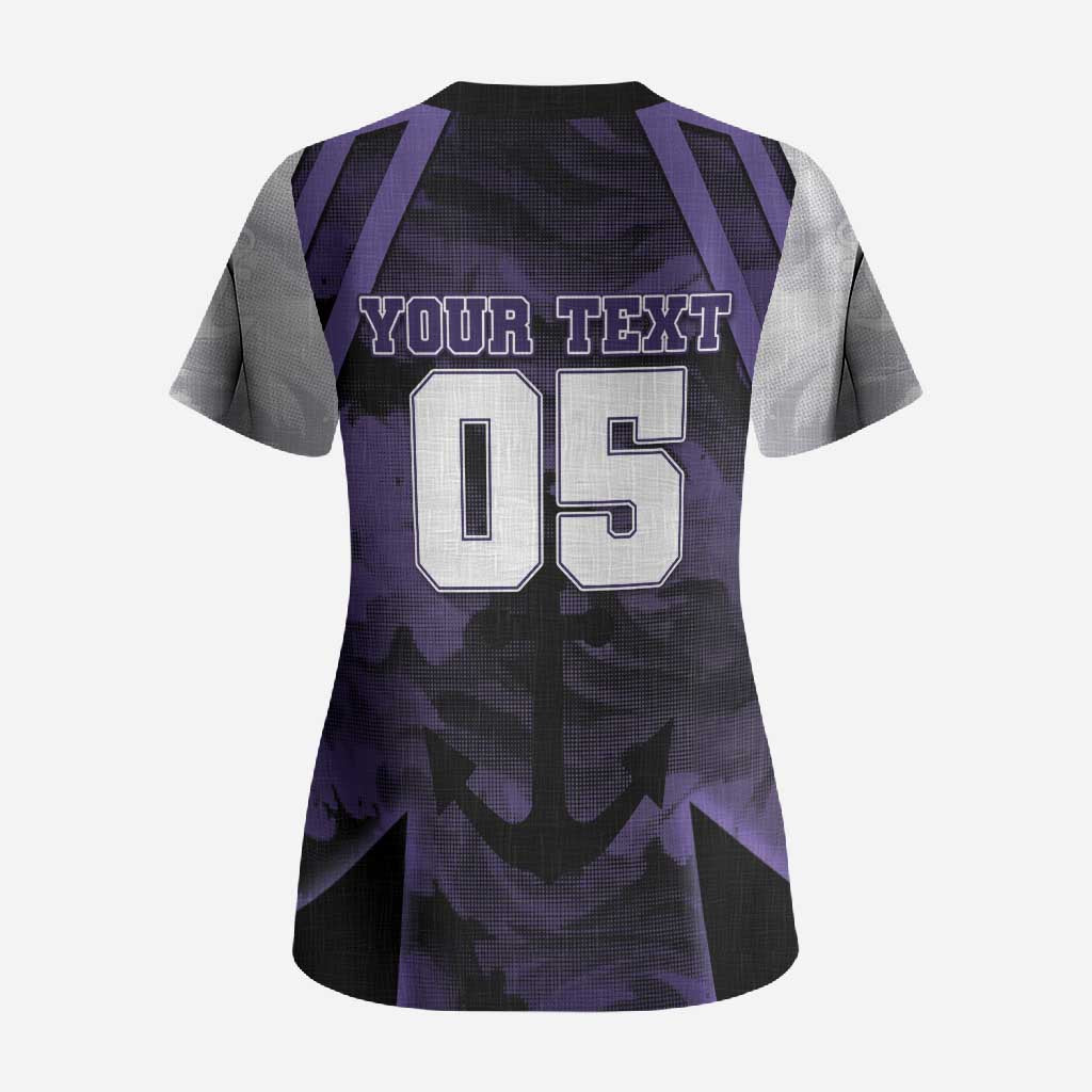 Custom Fremantle Football Scrub Top Dockers Anchor Sporty Style