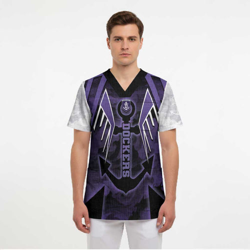 Custom Fremantle Football Scrub Top Dockers Anchor Sporty Style