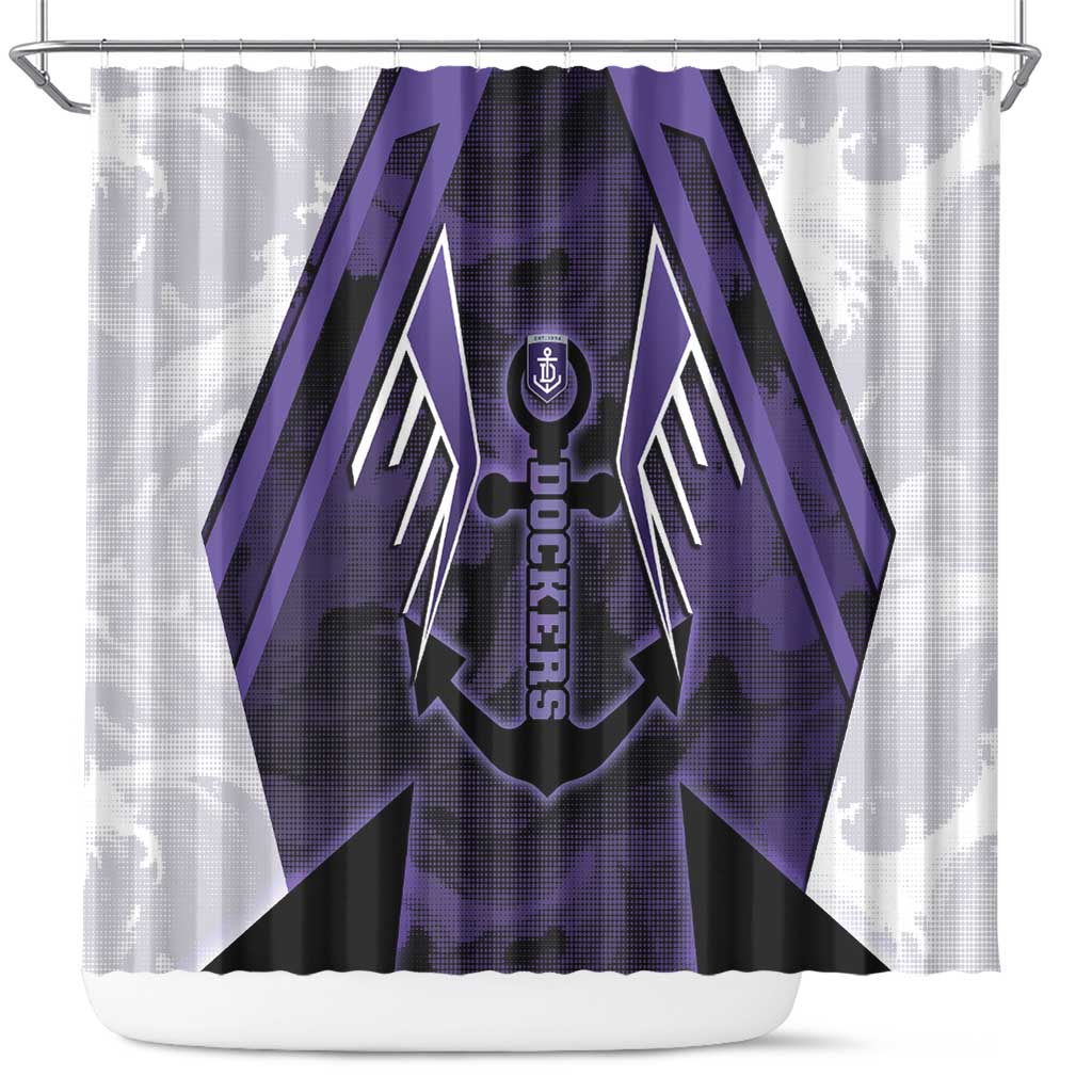 Fremantle Football Shower Curtain Dockers Anchor Sporty Style