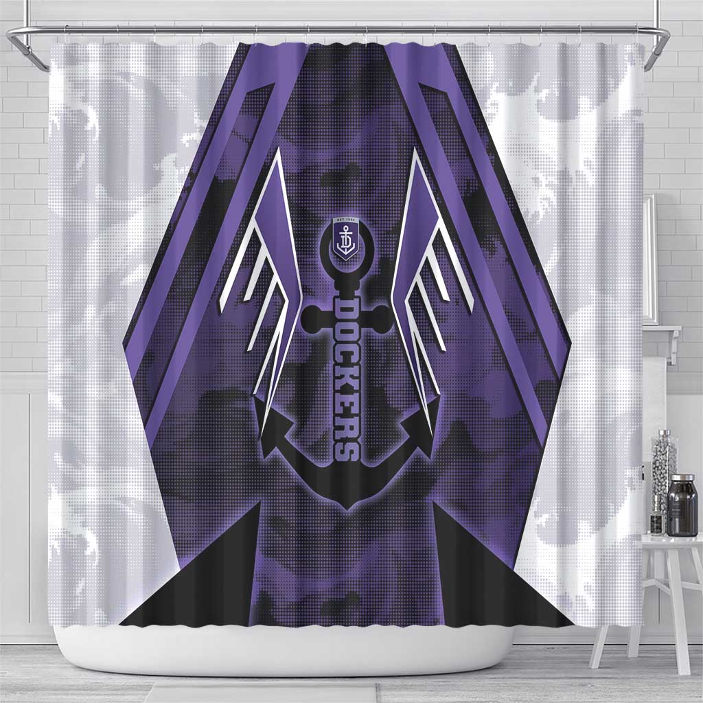 Fremantle Football Shower Curtain Dockers Anchor Sporty Style