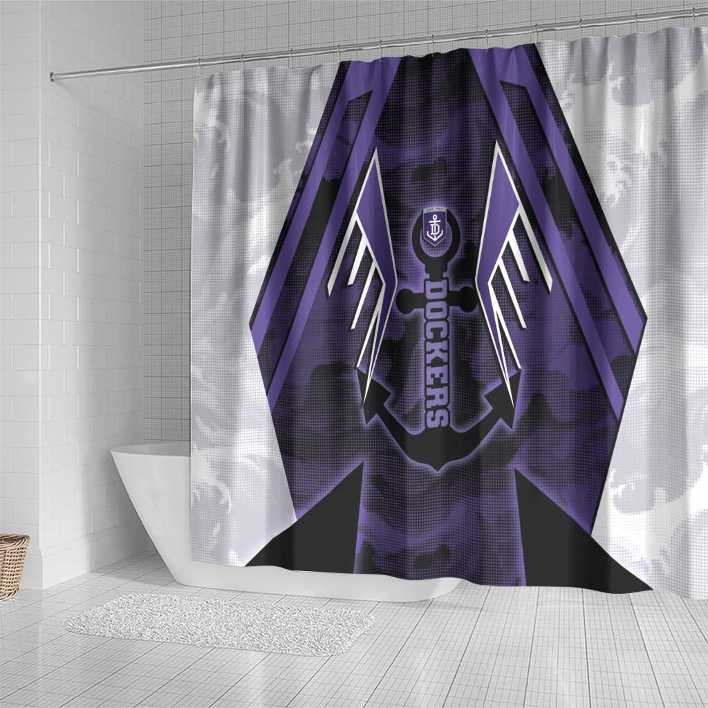 Fremantle Football Shower Curtain Dockers Anchor Sporty Style