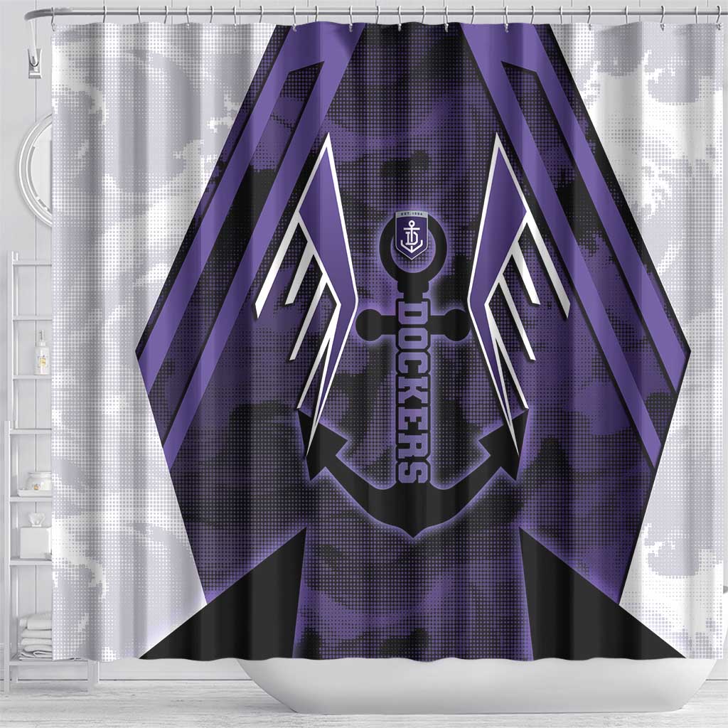 Fremantle Football Shower Curtain Dockers Anchor Sporty Style