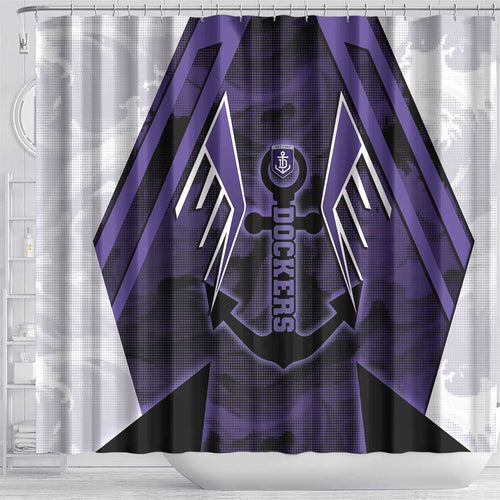 Fremantle Football Shower Curtain Dockers Anchor Sporty Style