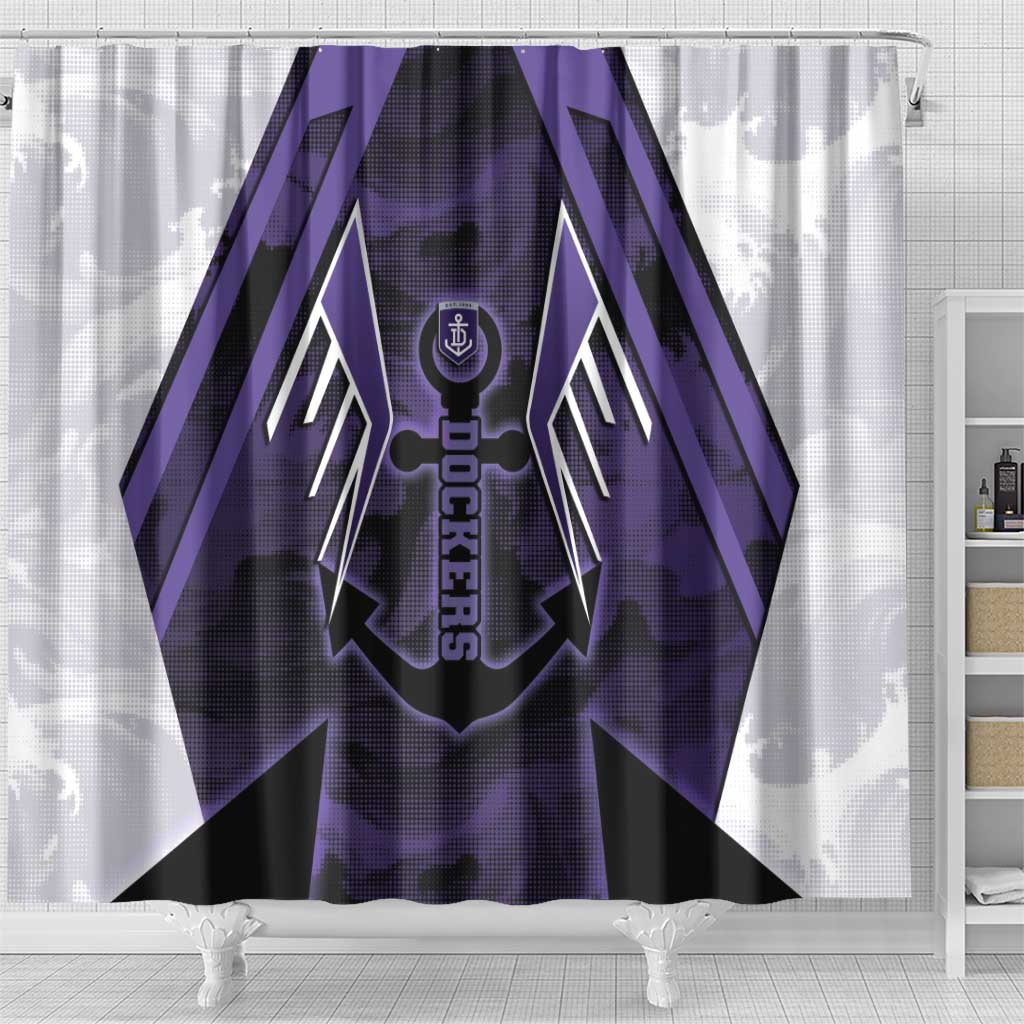 Fremantle Football Shower Curtain Dockers Anchor Sporty Style