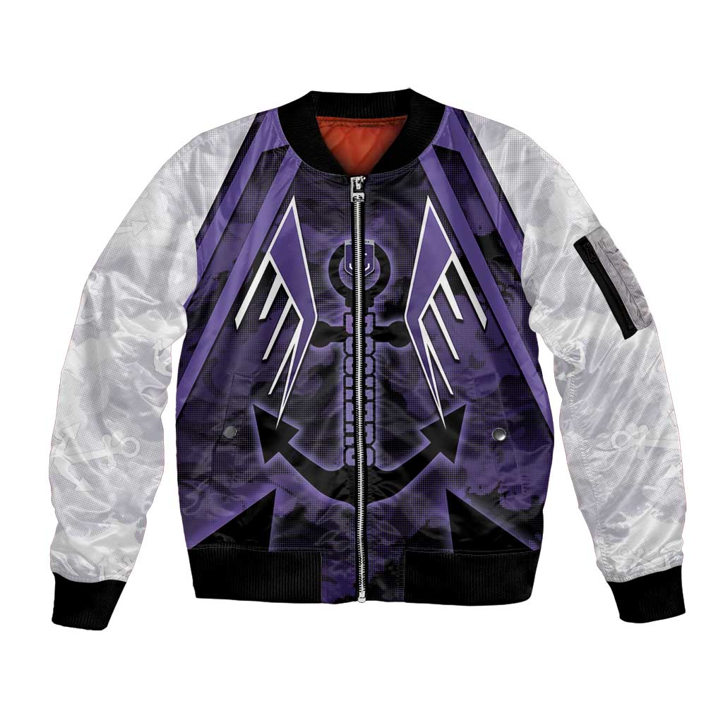 Custom Fremantle Football Sleeve Zip Bomber Jacket Dockers Anchor Sporty Style
