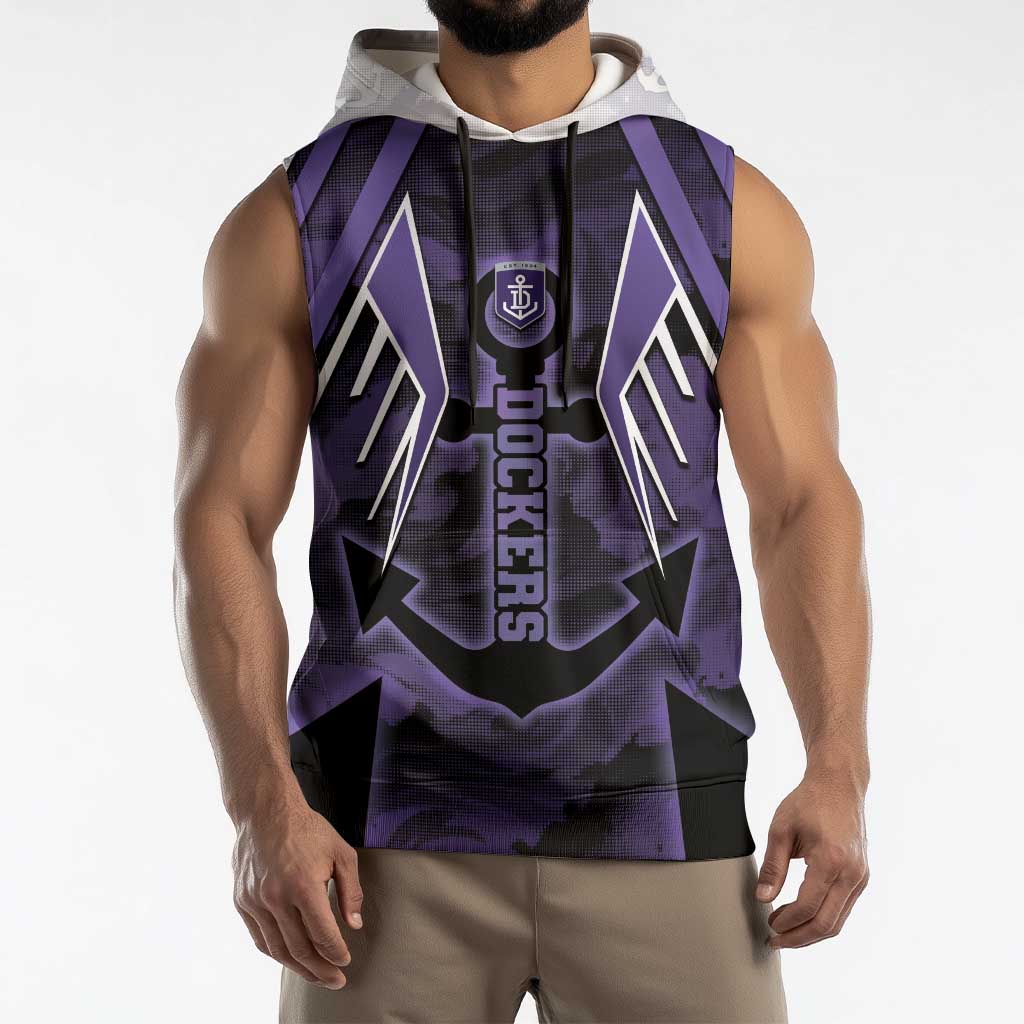 Custom Fremantle Football Sleeveless Hoodie Dockers Anchor Sporty Style