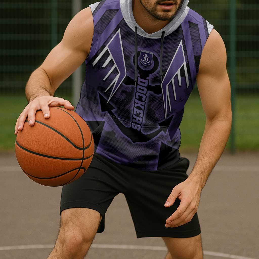 Custom Fremantle Football Sleeveless Hoodie Dockers Anchor Sporty Style