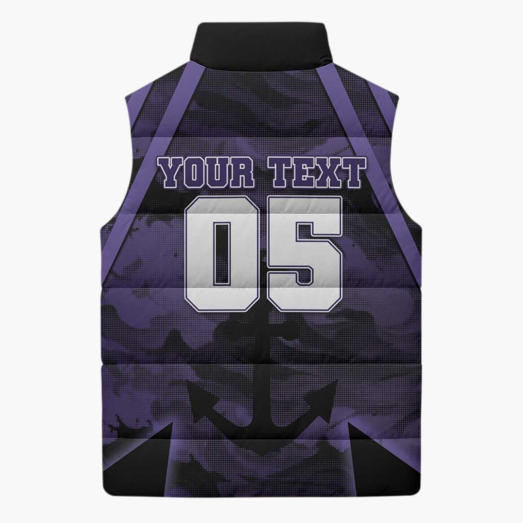 Custom Fremantle Football Sleeveless Puffer Jacket Dockers Anchor Sporty Style