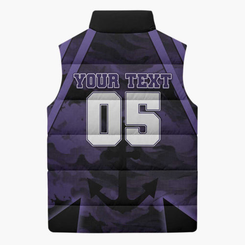 Custom Fremantle Football Sleeveless Puffer Jacket Dockers Anchor Sporty Style