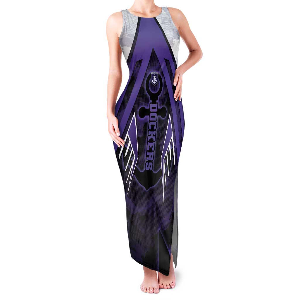Custom Fremantle Football Tank Maxi Dress Dockers Anchor Sporty Style