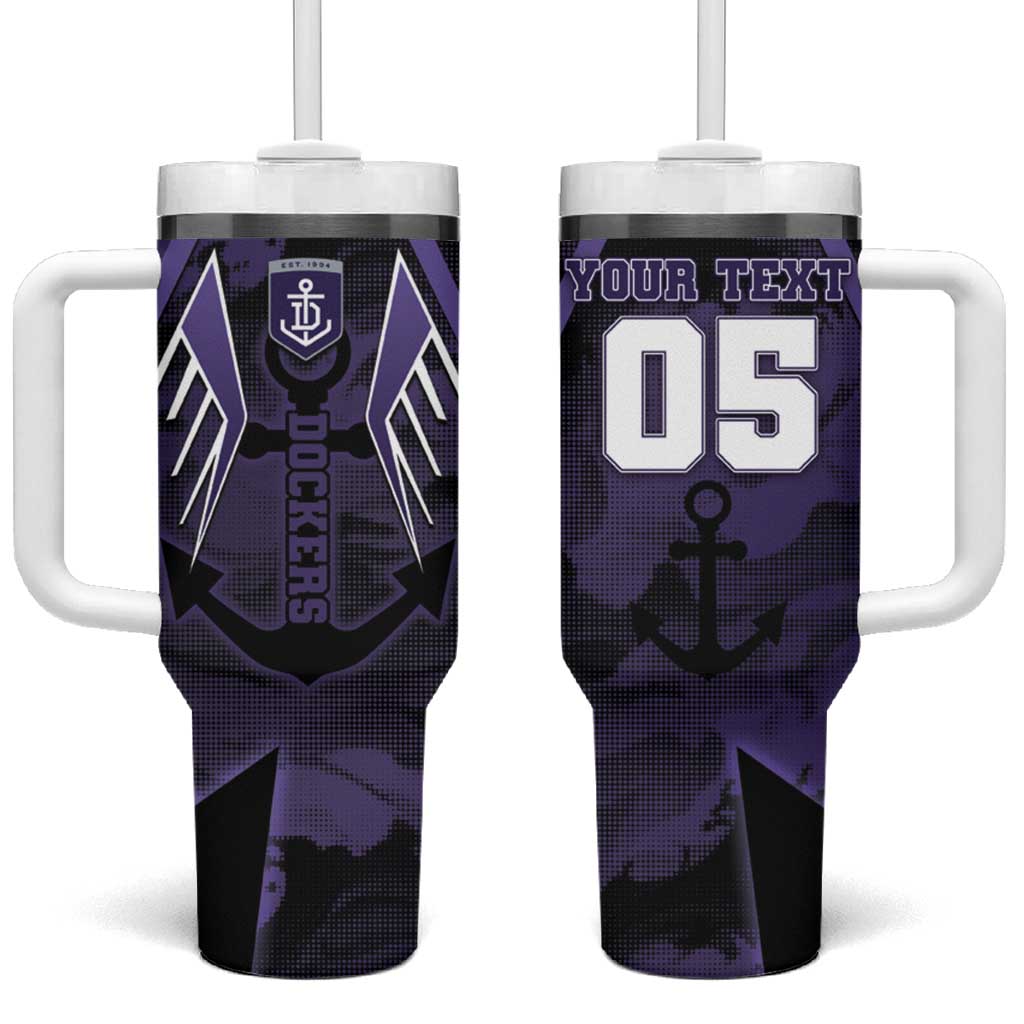 Custom Fremantle Football Tumbler With Handle Dockers Anchor Sporty Style