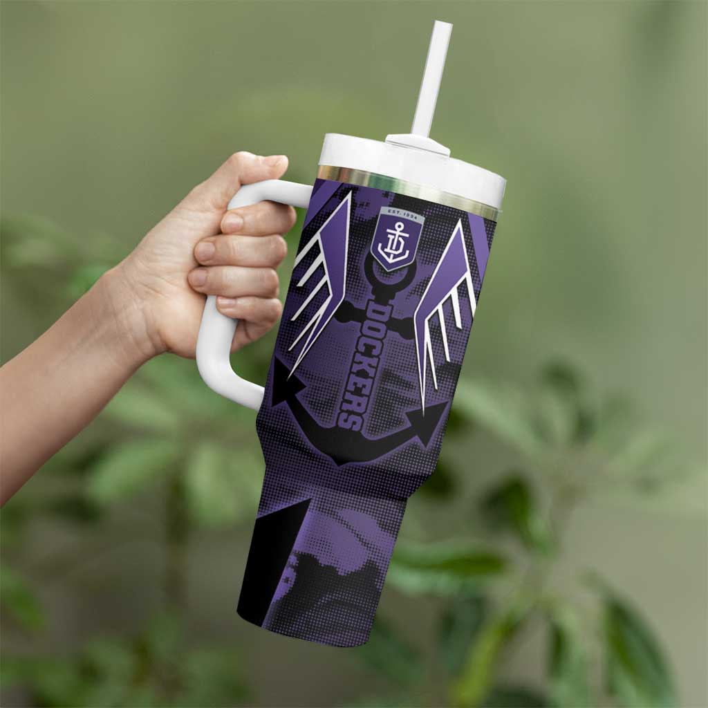 Custom Fremantle Football Tumbler With Handle Dockers Anchor Sporty Style