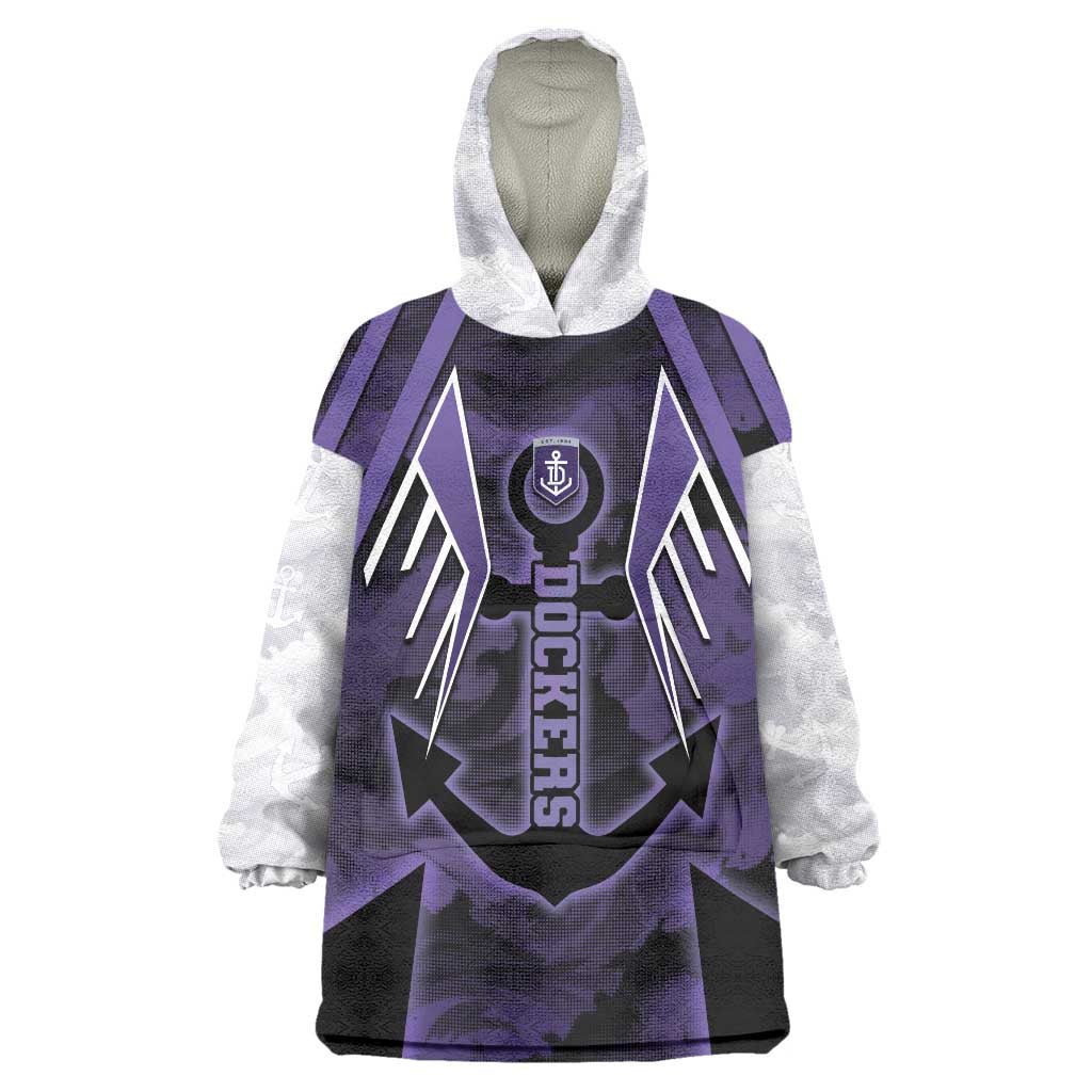 Custom Fremantle Football Wearable Blanket Hoodie Dockers Anchor Sporty Style