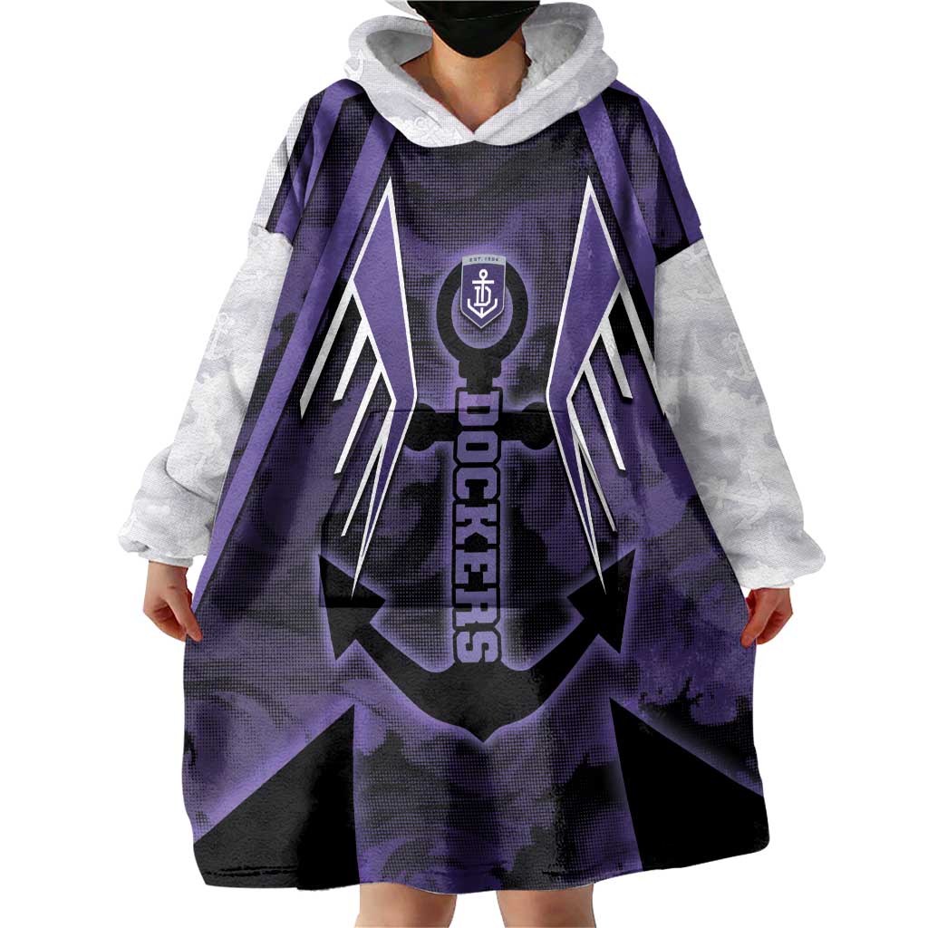 Custom Fremantle Football Wearable Blanket Hoodie Dockers Anchor Sporty Style