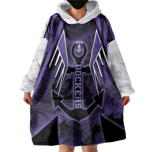 Custom Fremantle Football Wearable Blanket Hoodie Dockers Anchor Sporty Style