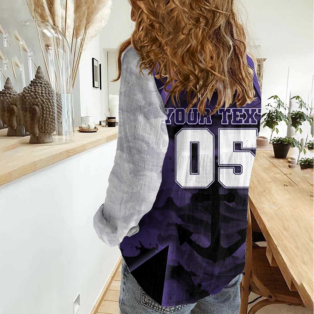 Custom Fremantle Football Women Casual Shirt Dockers Anchor Sporty Style