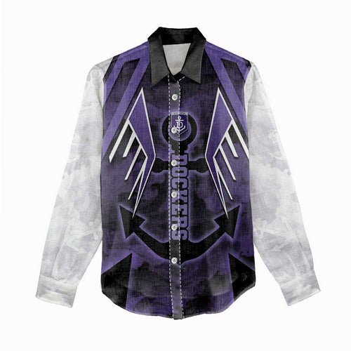 Custom Fremantle Football Women Casual Shirt Dockers Anchor Sporty Style