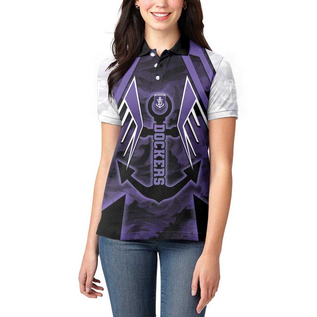 Custom Fremantle Football Women Polo Shirt Dockers Anchor Sporty Style