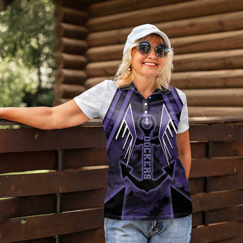Custom Fremantle Football Women Polo Shirt Dockers Anchor Sporty Style