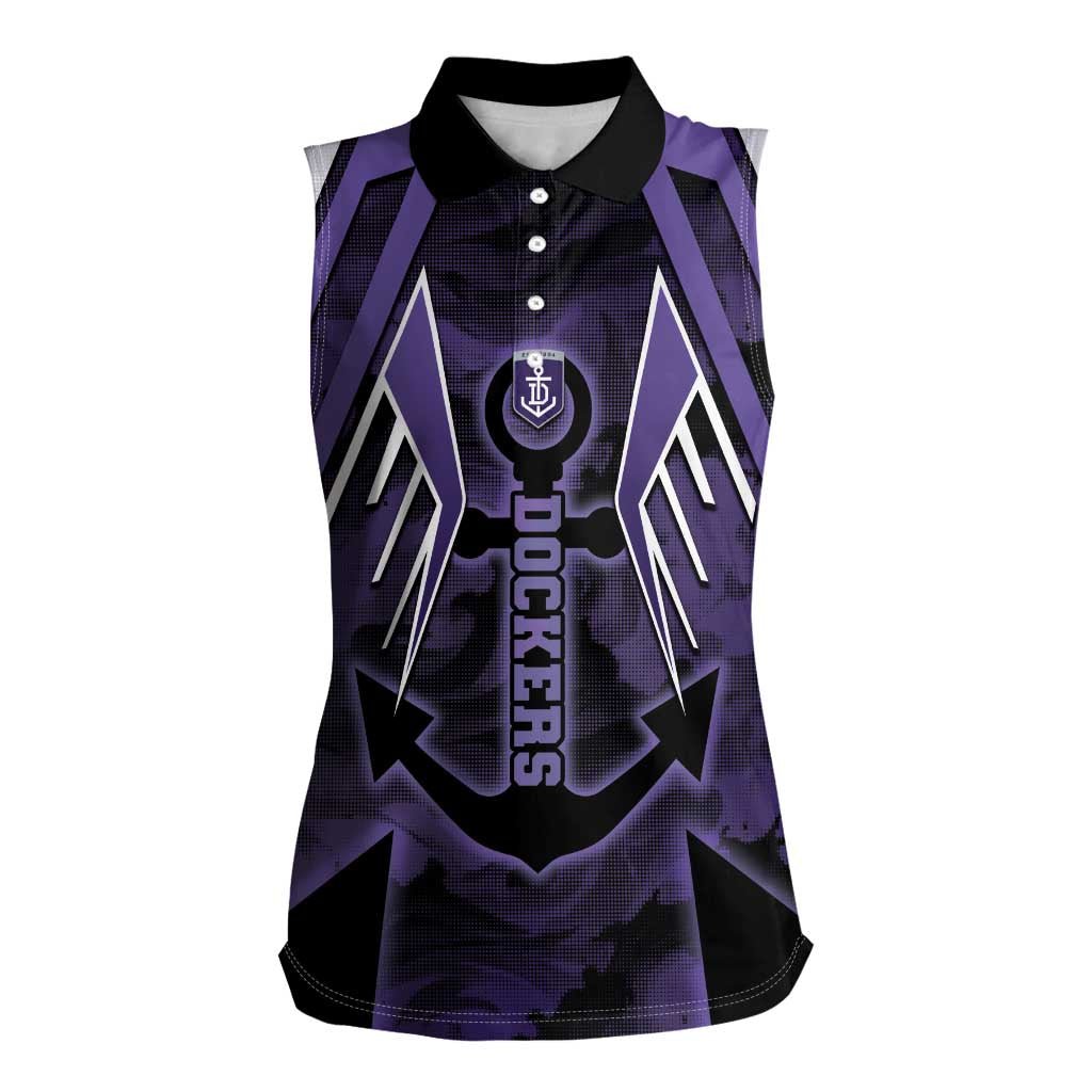 Custom Fremantle Football Women Sleeveless Polo Shirt Dockers Anchor Sporty Style
