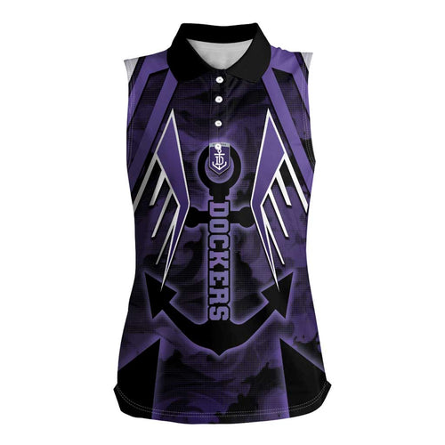 Custom Fremantle Football Women Sleeveless Polo Shirt Dockers Anchor Sporty Style