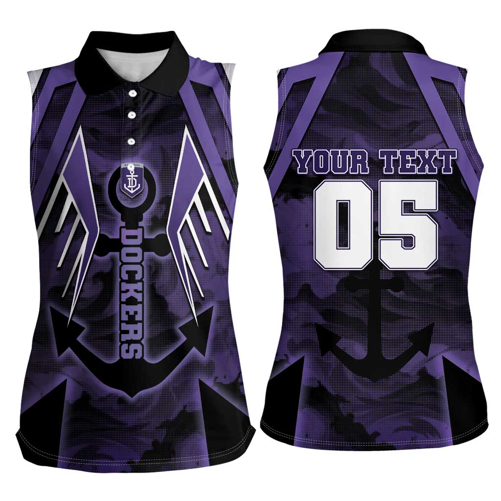 Custom Fremantle Football Women Sleeveless Polo Shirt Dockers Anchor Sporty Style