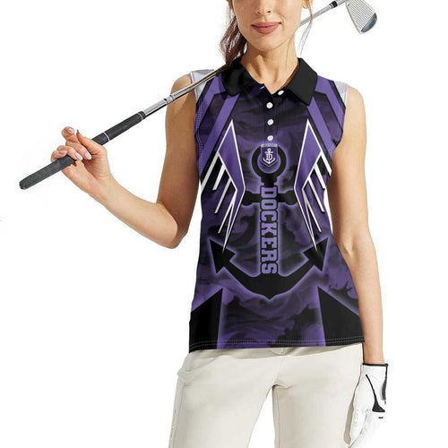 Custom Fremantle Football Women Sleeveless Polo Shirt Dockers Anchor Sporty Style