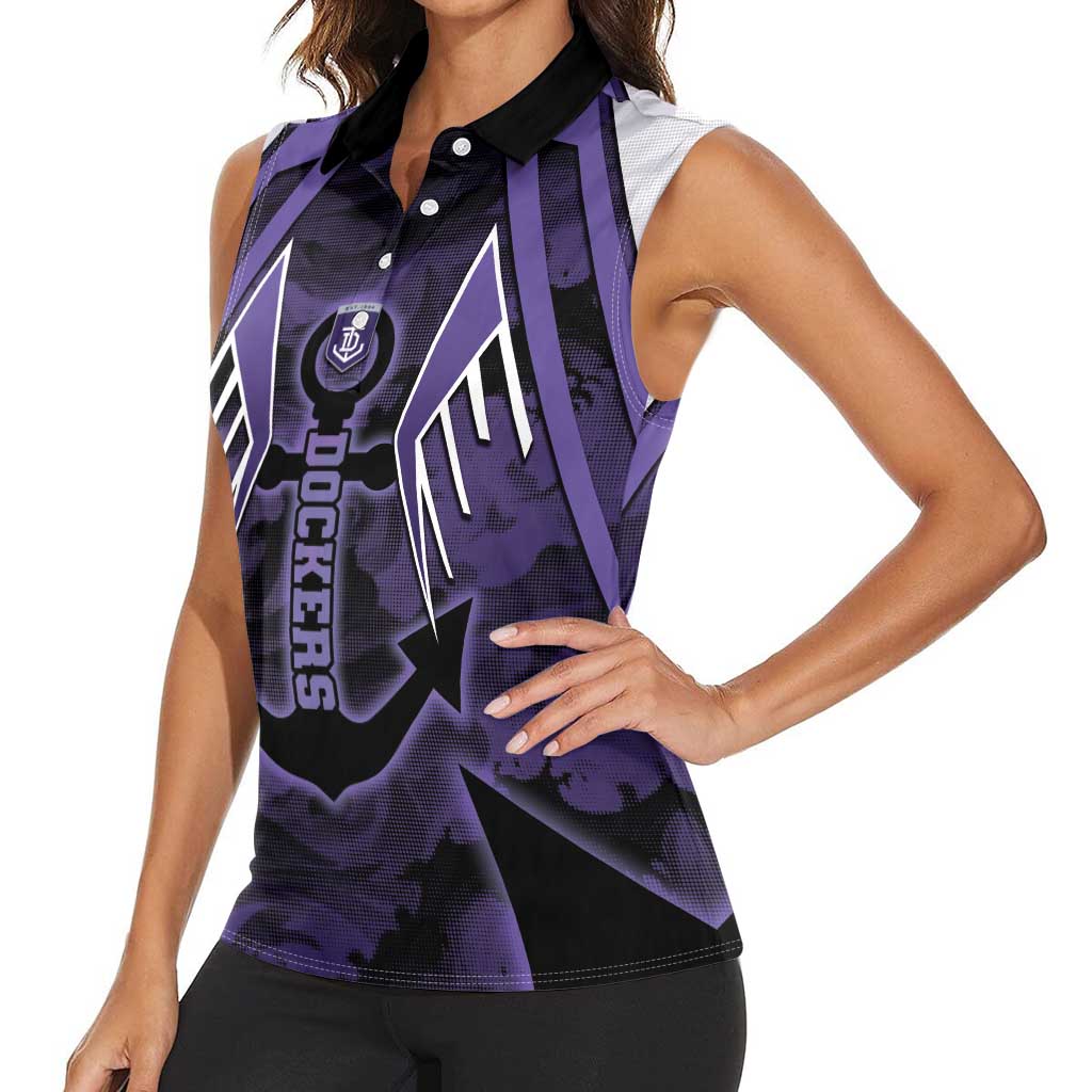 Custom Fremantle Football Women Sleeveless Polo Shirt Dockers Anchor Sporty Style