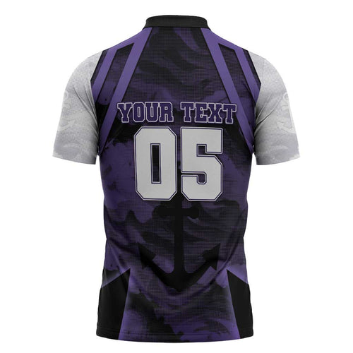 Custom Fremantle Football Zipper Polo Shirt Dockers Anchor Sporty Style