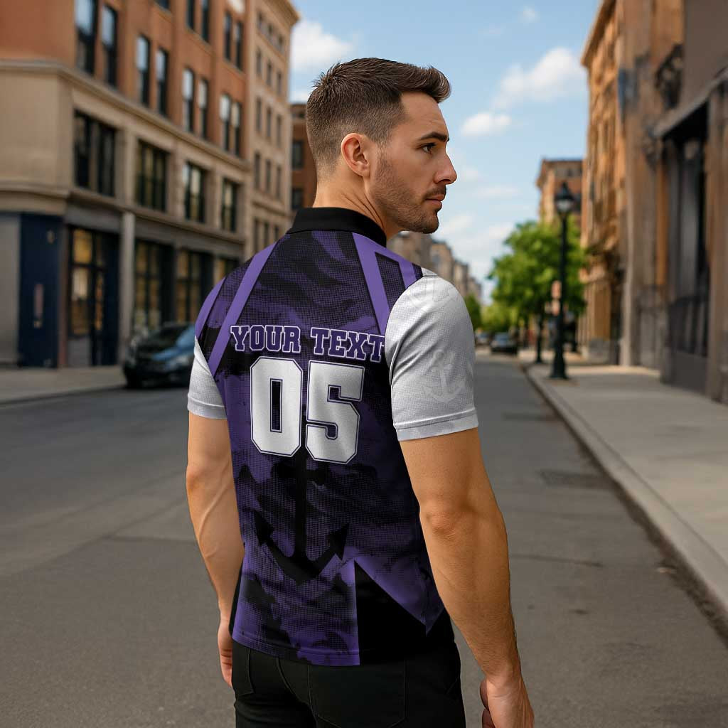 Custom Fremantle Football Zipper Polo Shirt Dockers Anchor Sporty Style
