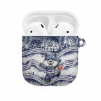 Geelong Navy AirPods Case Playful Cat Kicking Ball