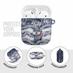 Geelong Navy AirPods Case Playful Cat Kicking Ball