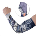 Custom Geelong Navy Arm Sleeves Playful Cat Kicking Ball