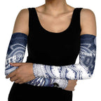 Custom Geelong Navy Arm Sleeves Playful Cat Kicking Ball