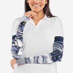 Custom Geelong Navy Arm Sleeves Playful Cat Kicking Ball