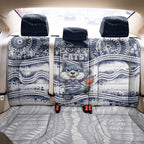 Geelong Navy Back Car Seat Cover Playful Cat Kicking Ball