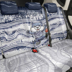 Geelong Navy Back Car Seat Cover Playful Cat Kicking Ball