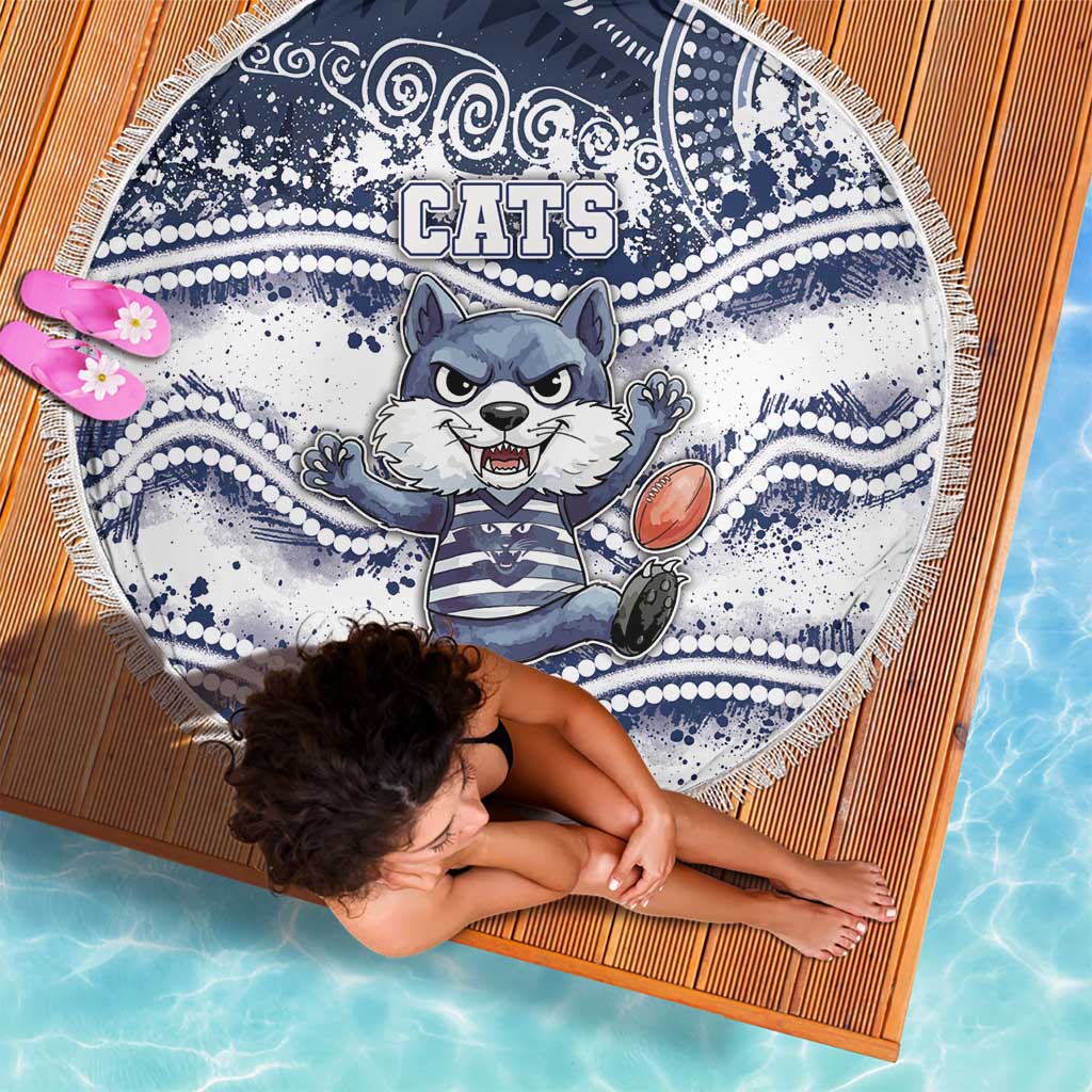 Geelong Navy Beach Blanket Playful Cat Kicking Ball