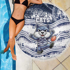 Geelong Navy Beach Blanket Playful Cat Kicking Ball