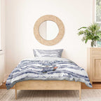 Geelong Navy Bedding Set Playful Cat Kicking Ball