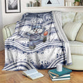 Geelong Navy Blanket Playful Cat Kicking Ball