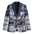 Custom Geelong Navy Blazer Playful Cat Kicking Ball