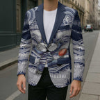 Custom Geelong Navy Blazer Playful Cat Kicking Ball