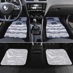 Custom Geelong Navy Car Mats Playful Cat Kicking Ball