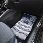 Custom Geelong Navy Car Mats Playful Cat Kicking Ball
